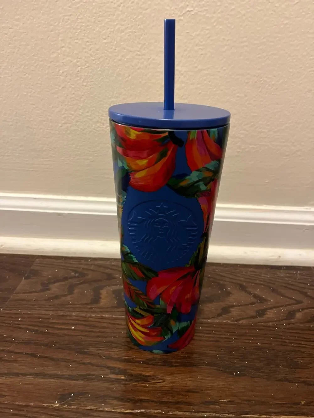 Farm Rio + Starbucks Blue Banana Mix Vibrant Stainless Cold Cup Tumbler 24 oz